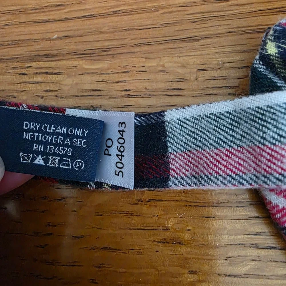 Vineyard Vines Boys Red Green Plaid Bow Tie Adjustable Cotton Blend Made in USA
